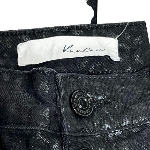 KanCan NWT black leopard print high rise super skinny button fly jeans size 9/28 - Picture 11 of 13